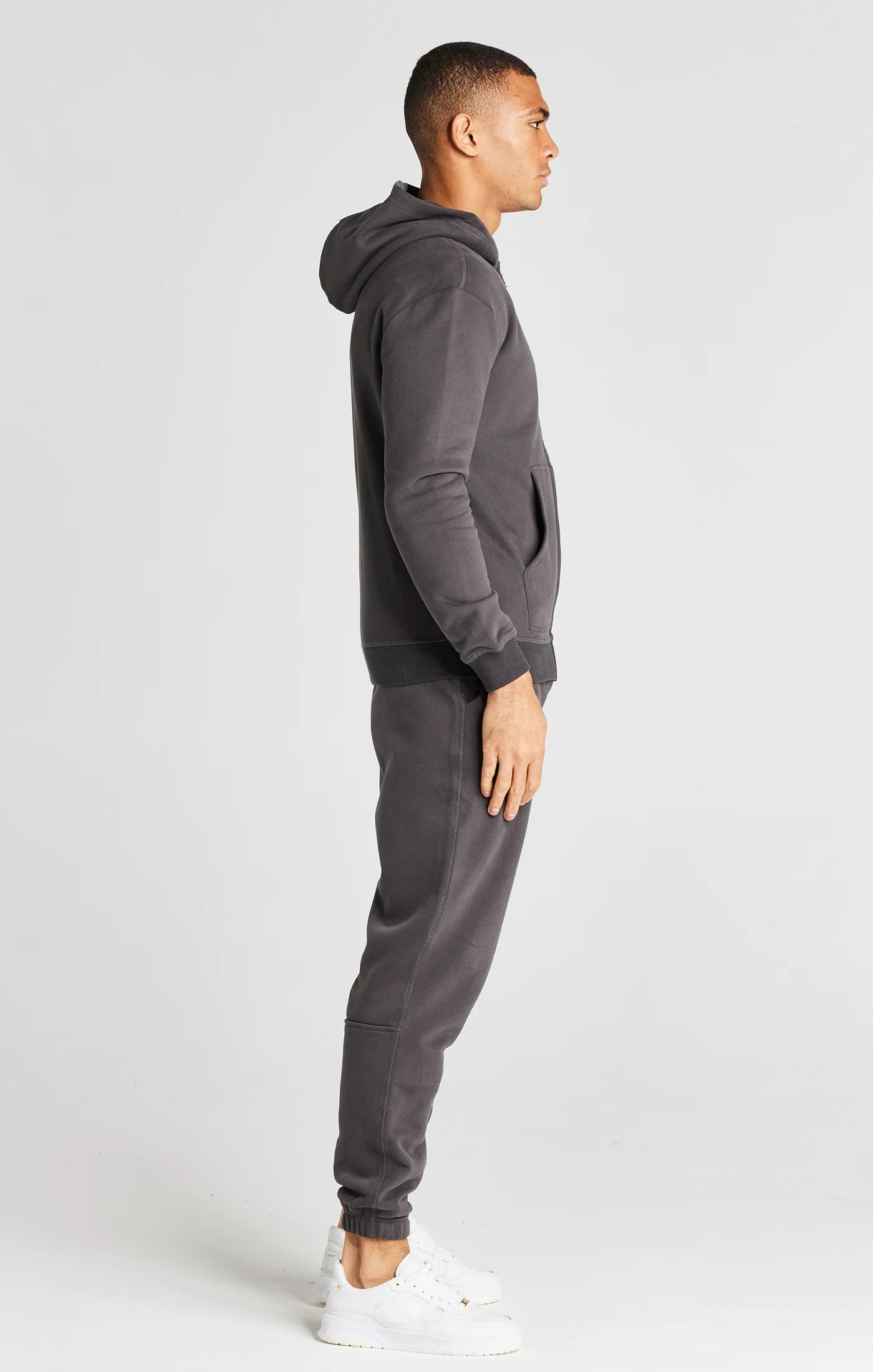 Black Foundation Zip Through Hoodie - Image 4