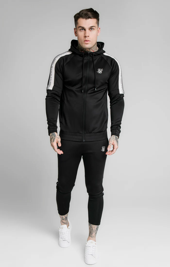 SikSilk Zip Through Hoodie Detachable Sleeves - Black - Image 4