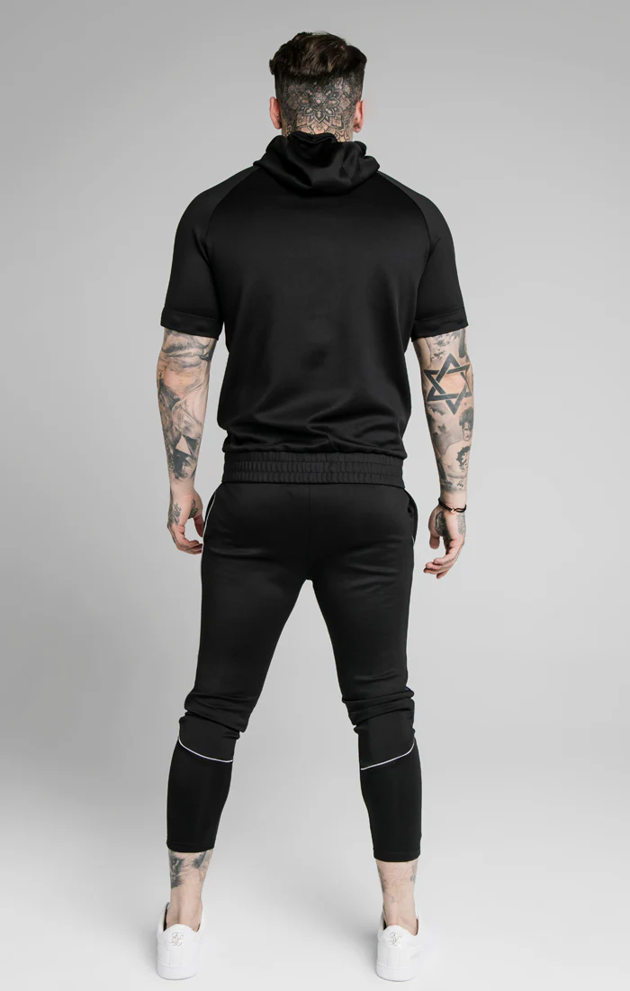 SikSilk Zip Through Hoodie Detachable Sleeves - Black - Image 5