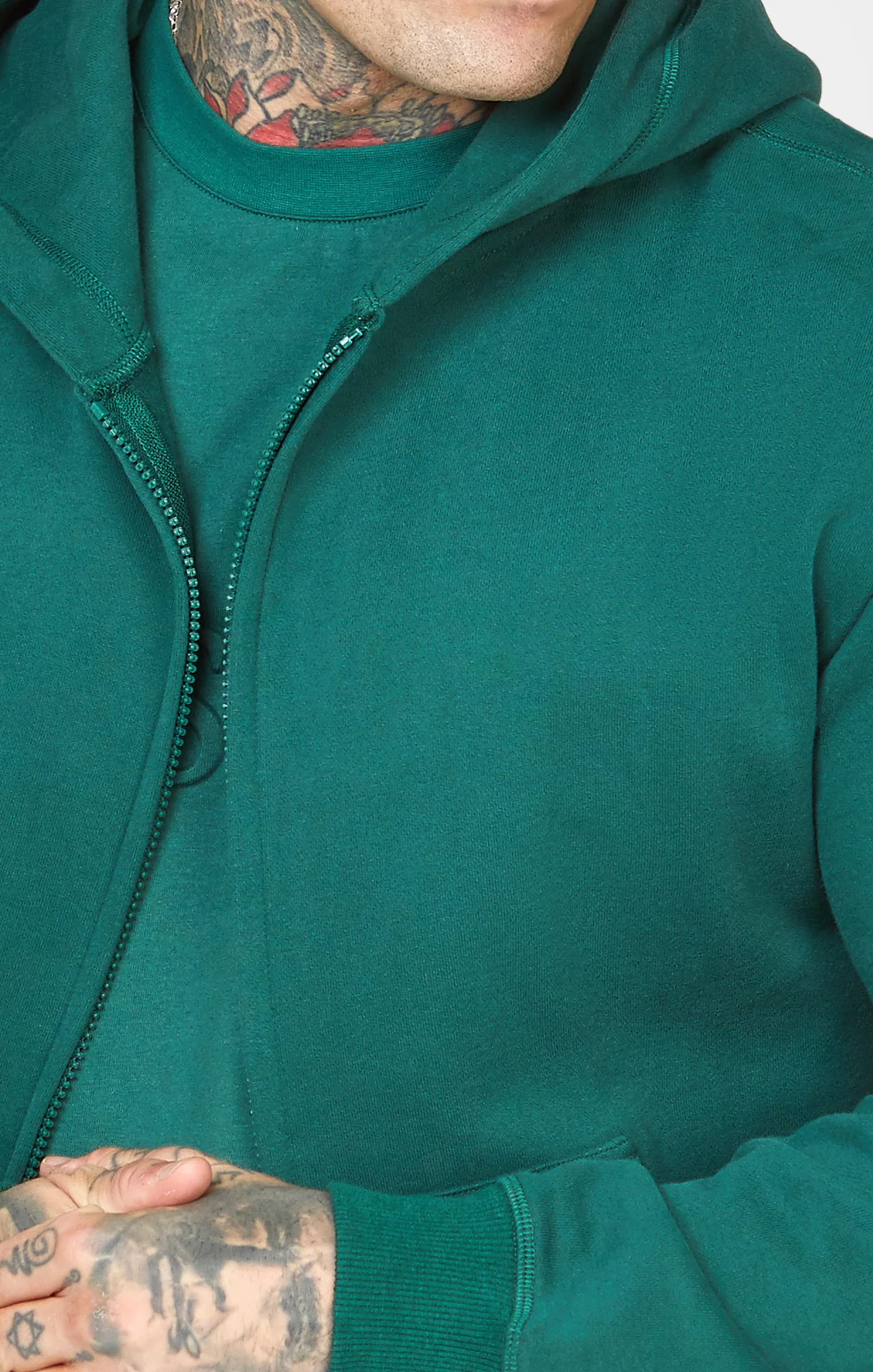 Green Zip Through Hoodie - Image 2