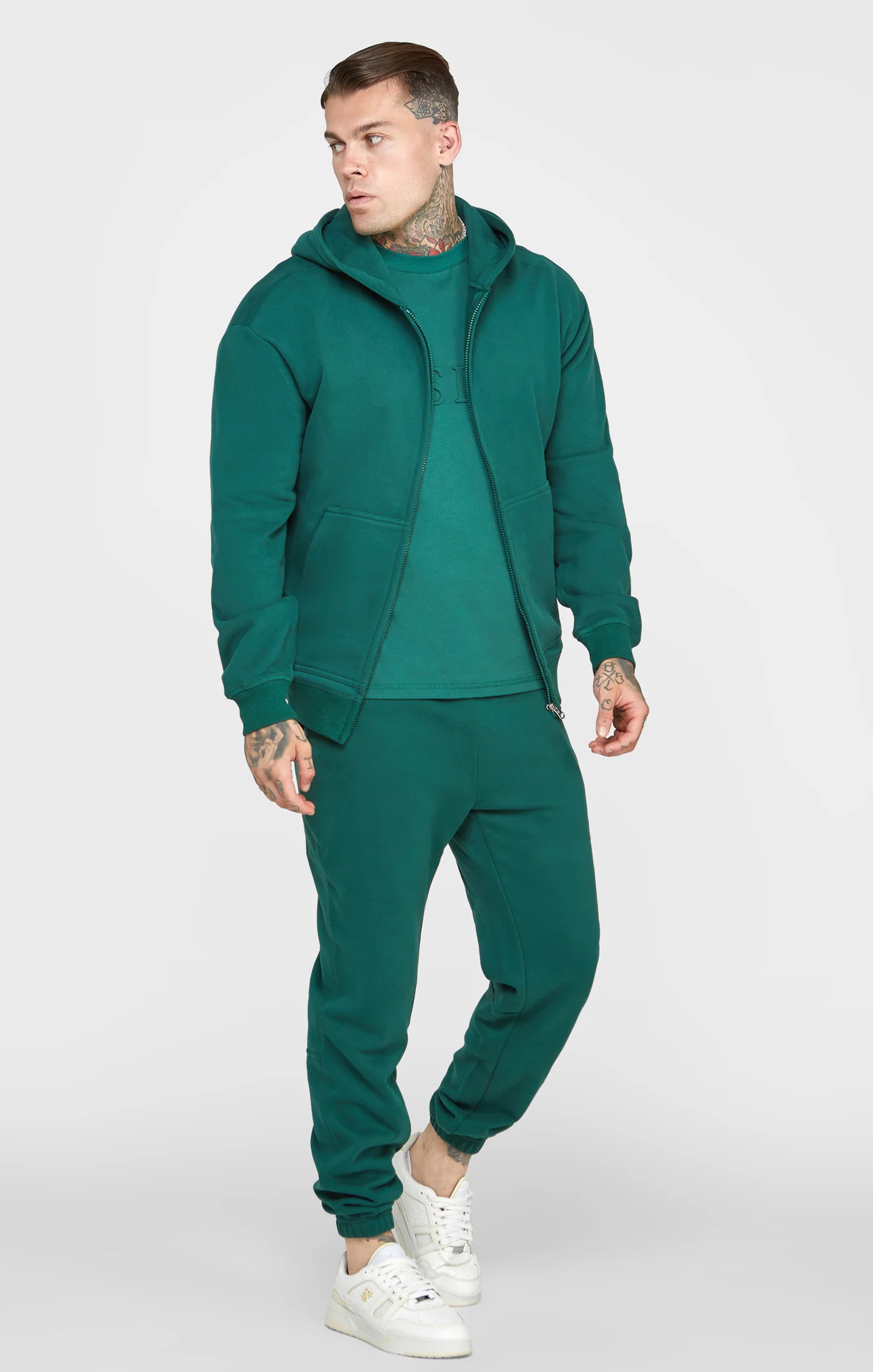 Green Zip Through Hoodie - Image 4
