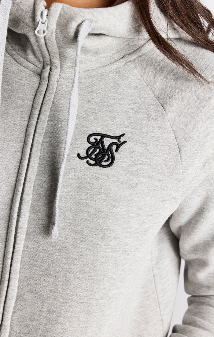 Grey Marl Essential Zip Thru Hoodie - Image 3