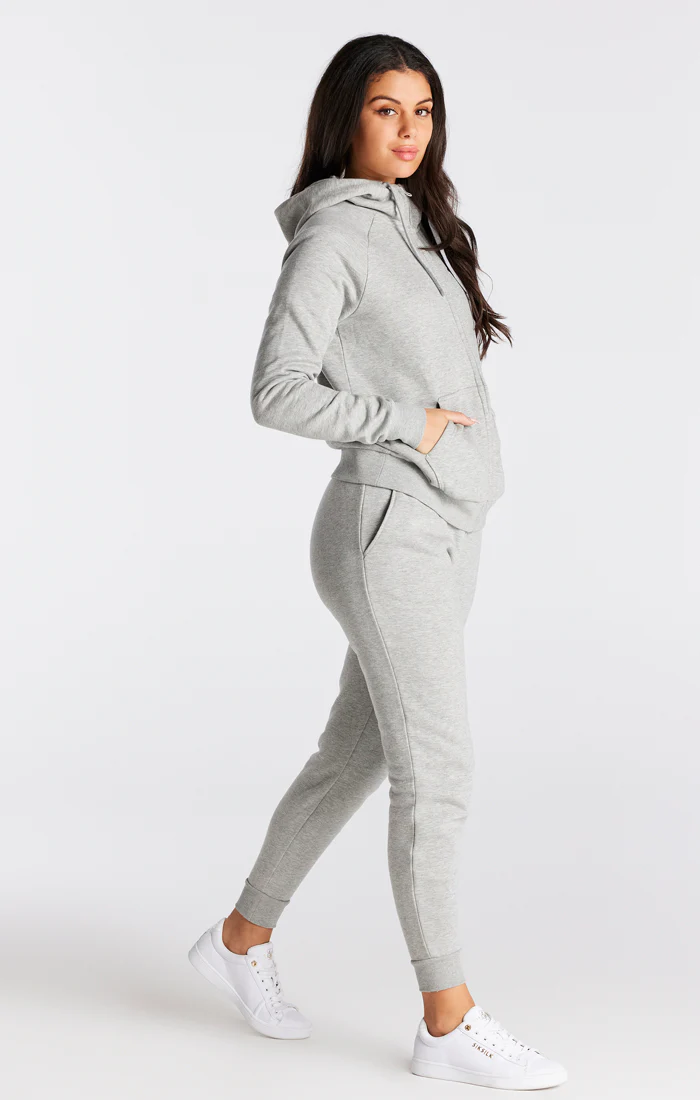 Grey Marl Essential Zip Thru Hoodie - Image 5