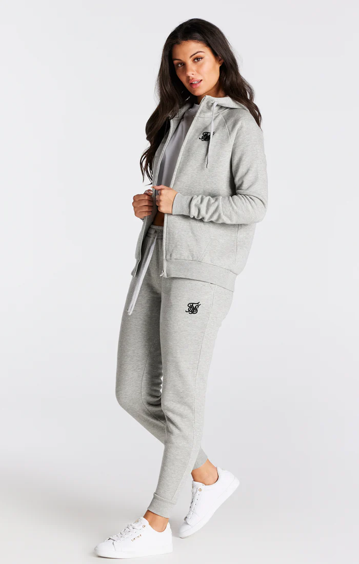 Grey Marl Essential Zip Thru Hoodie - Image 6