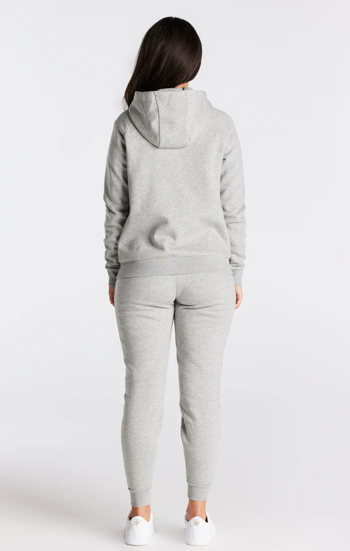 Grey Marl Essential Zip Thru Hoodie - Image 7