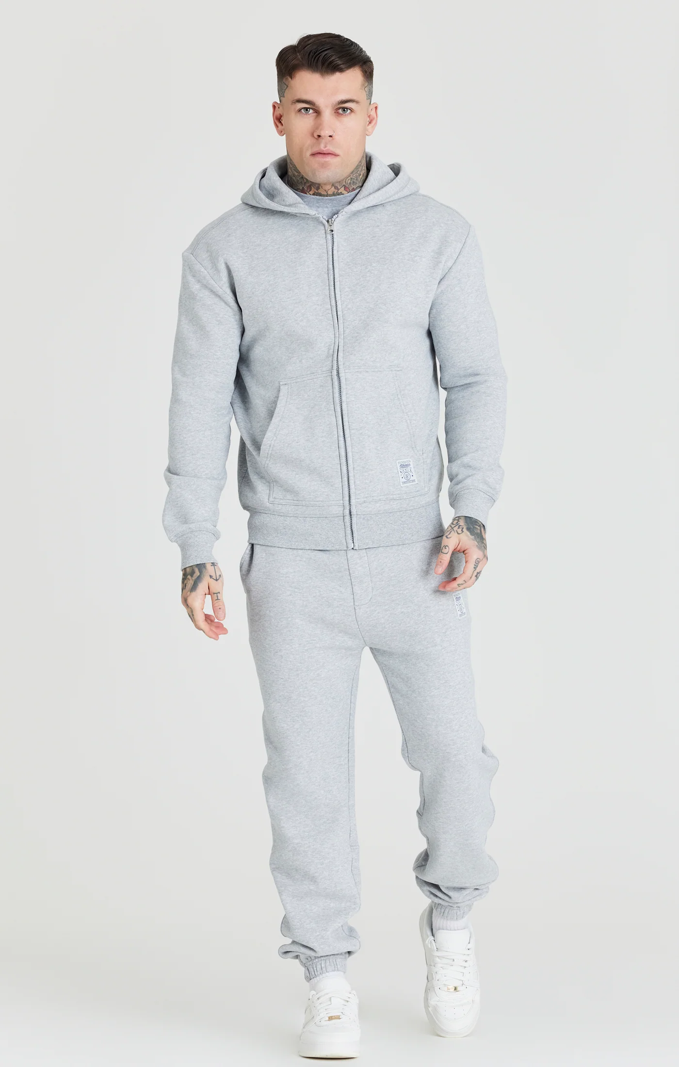 Grey Foundation Zip Through Hoodie - Image 3