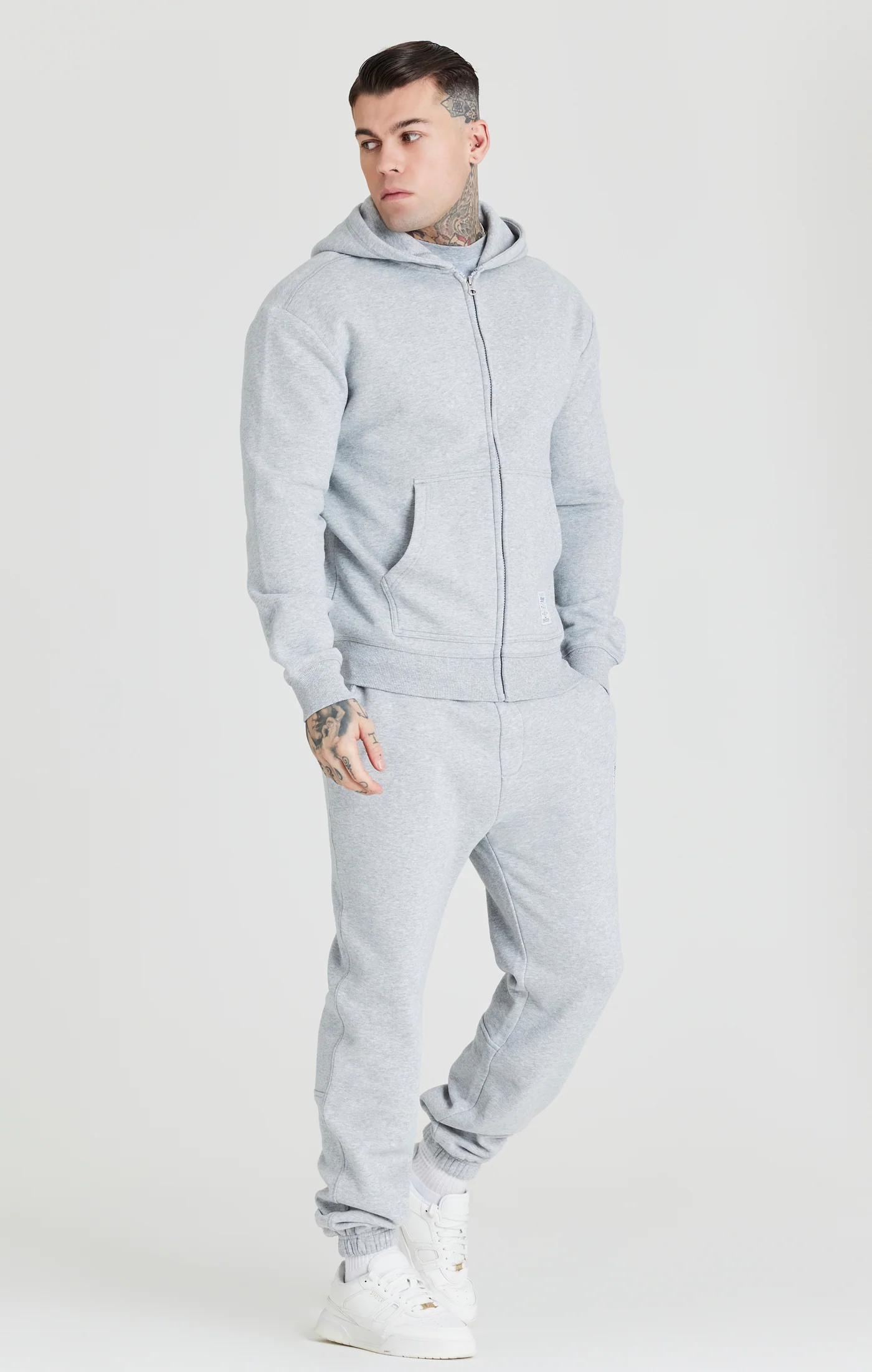 Grey Foundation Zip Through Hoodie - Image 4
