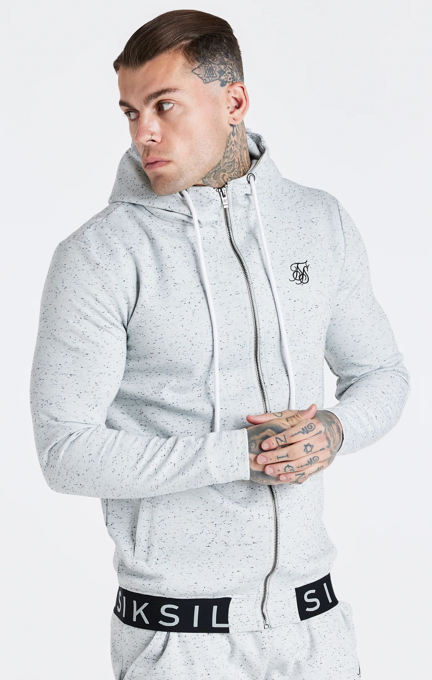 Grey Zip Through Hoodie - Image 3