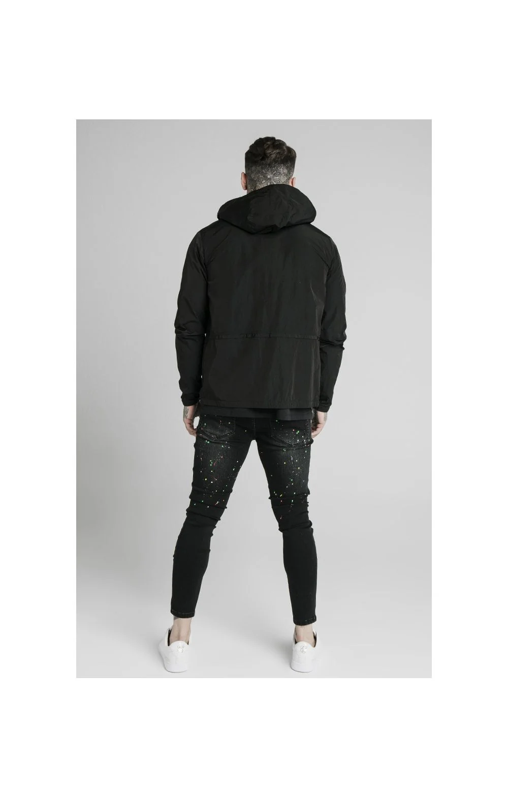 SikSilk Zip Through Windbreaker Jacket - Black - Image 6