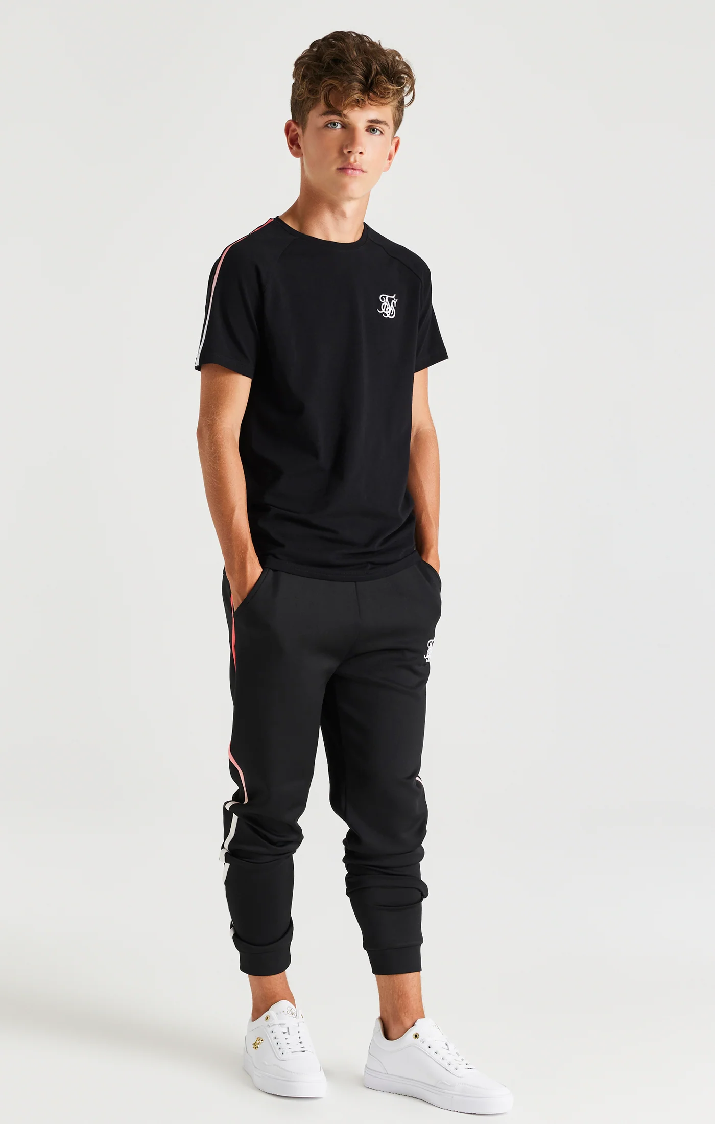 SikSilk Zonal Fade Raglan Tee - Black - Image 3