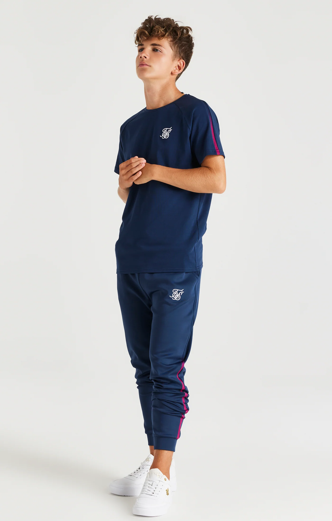 SikSilk Zonal Fade Raglan Tee - Navy - Image 3