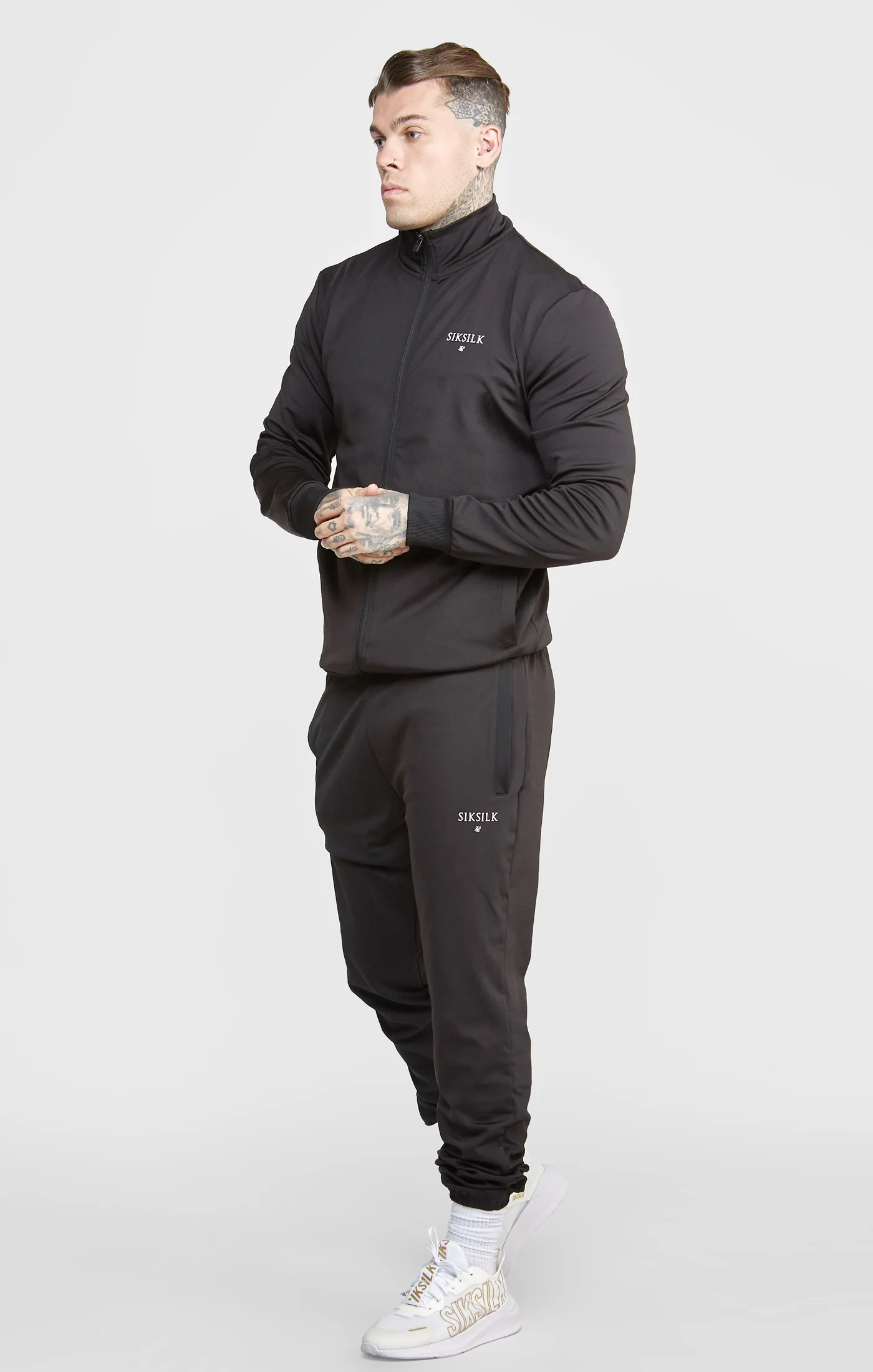 SikSilk Zonal Funnel Neck Zip Through - Black - Image 4