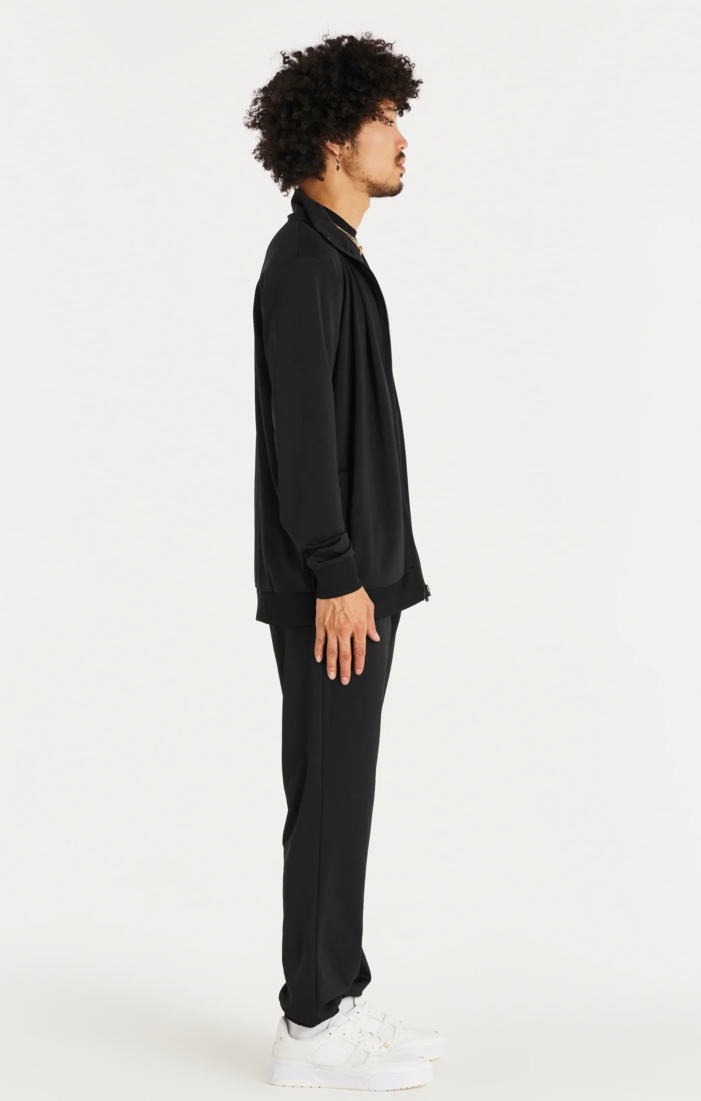 Black Loose Fit Small Cuff Trousers - Image 6