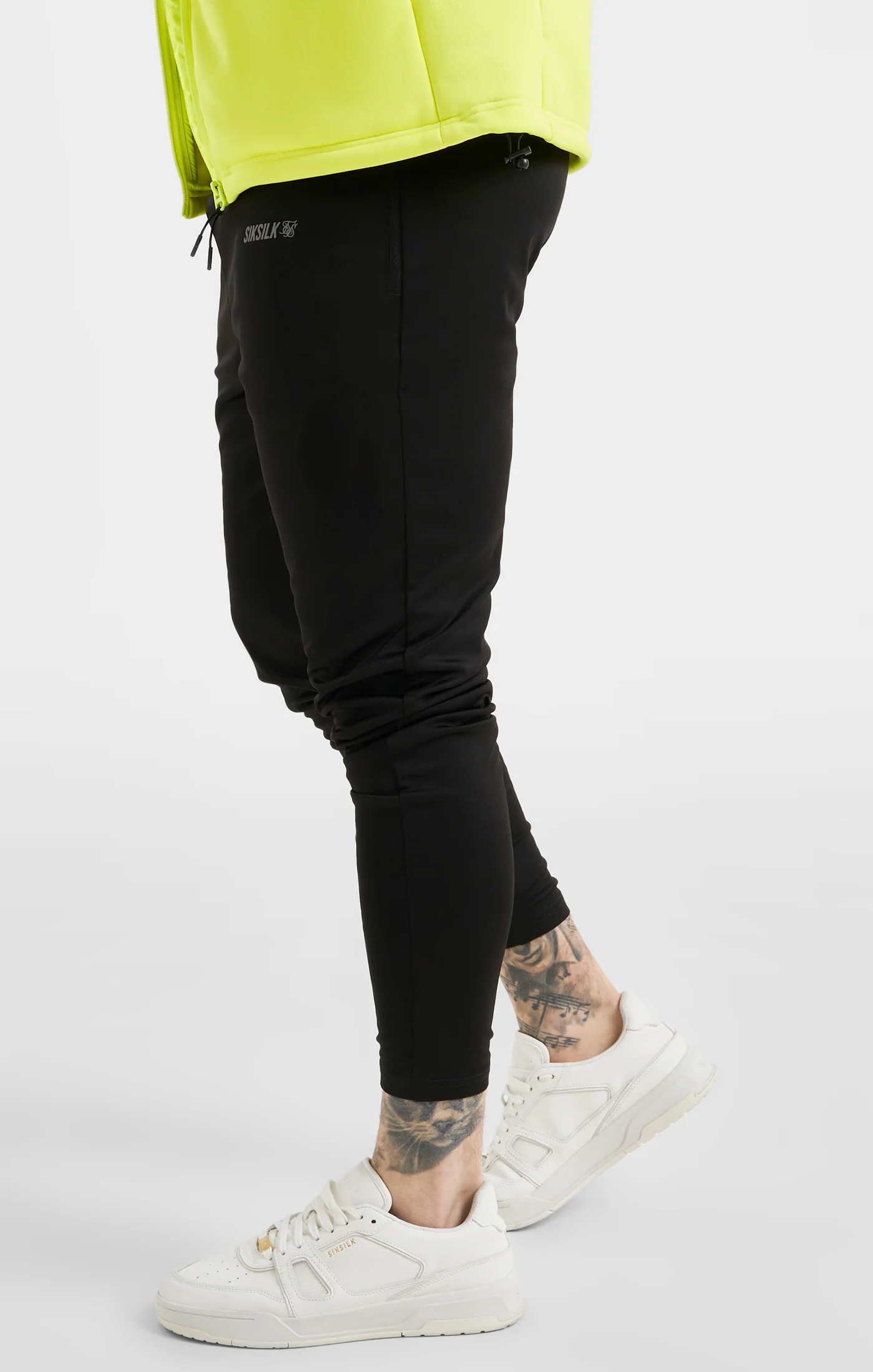 Black Sports Soft Touch Muscle Fit Cuffed Track Pant - Image 2