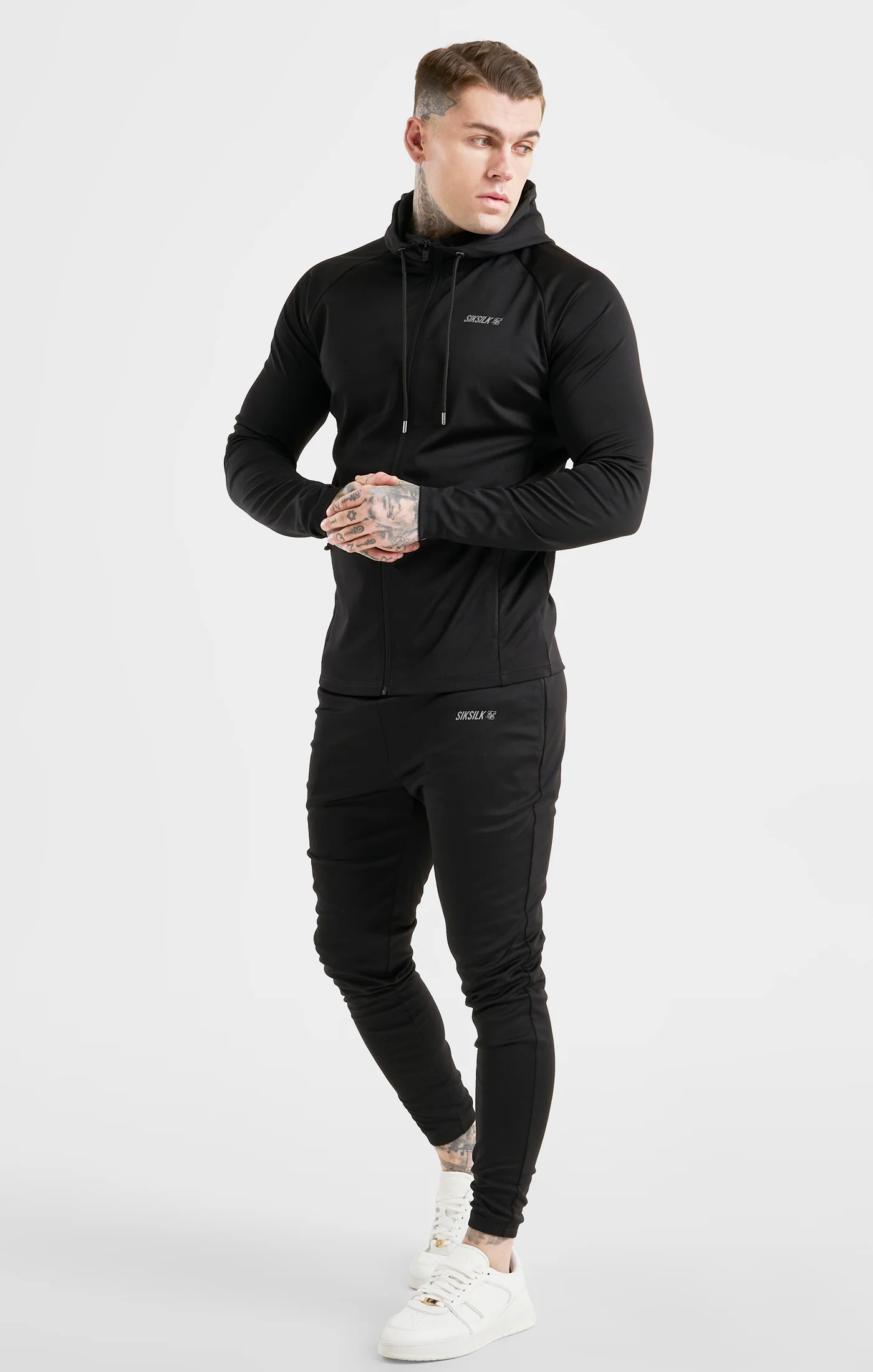 Black Sports Zip Through Hoodie - Image 3