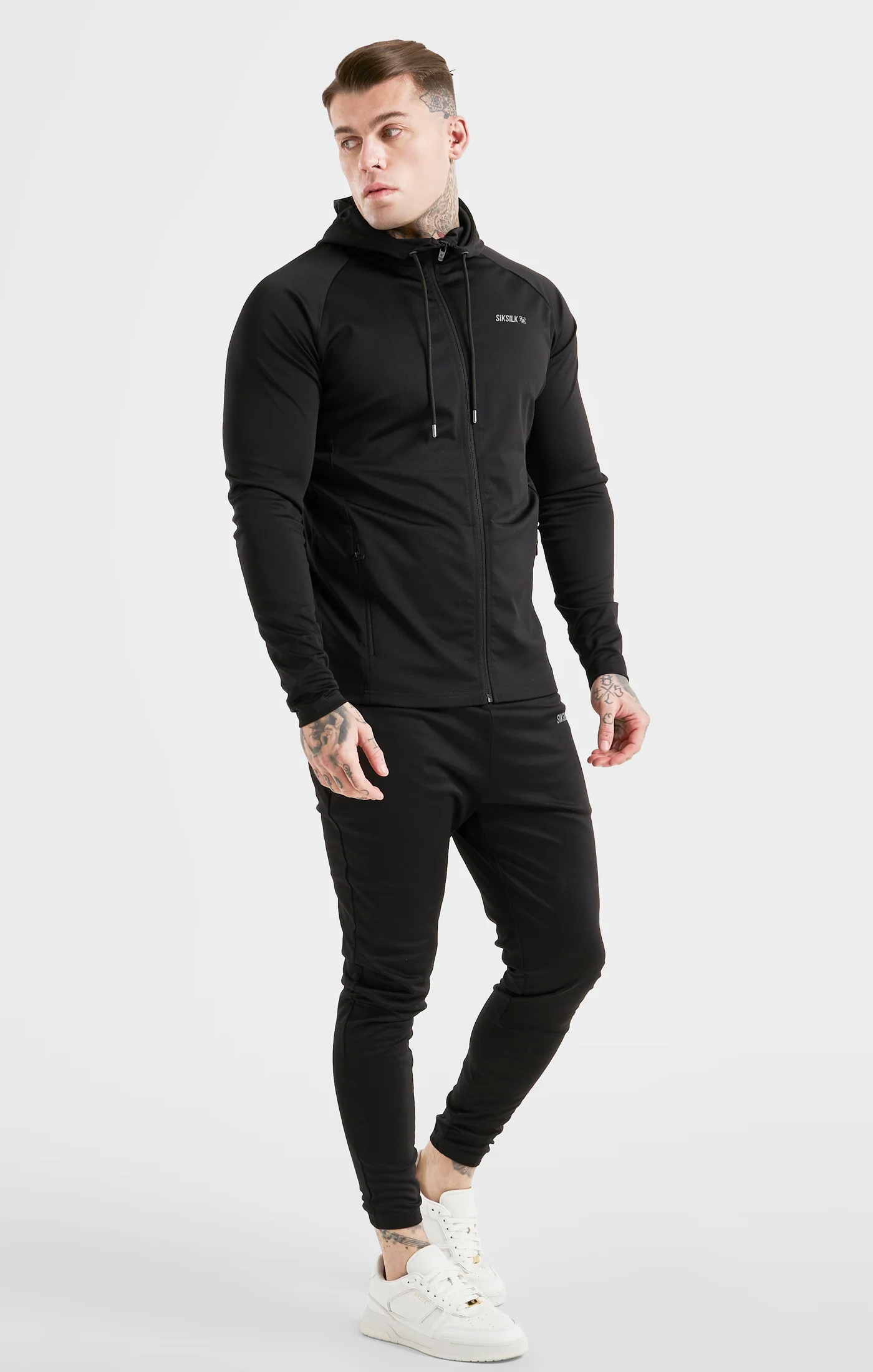 Black Sports Zip Through Hoodie - Image 4