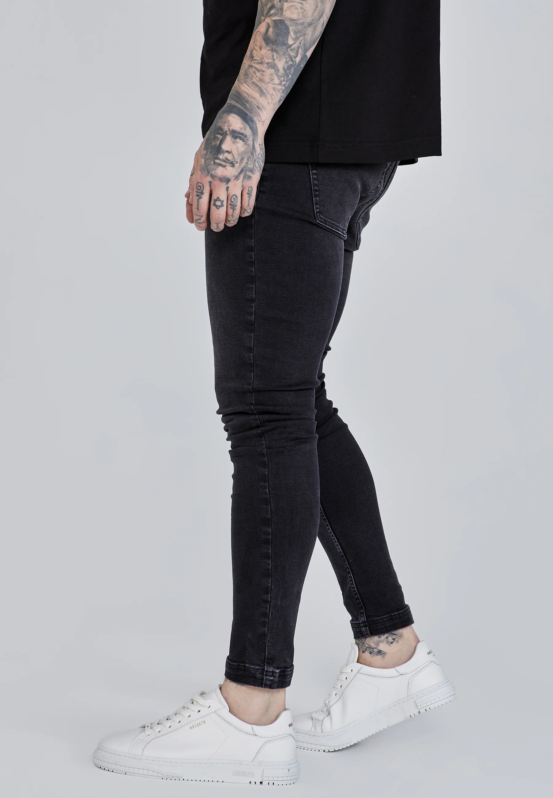 Skinny Jeans Washed Black - Image 3