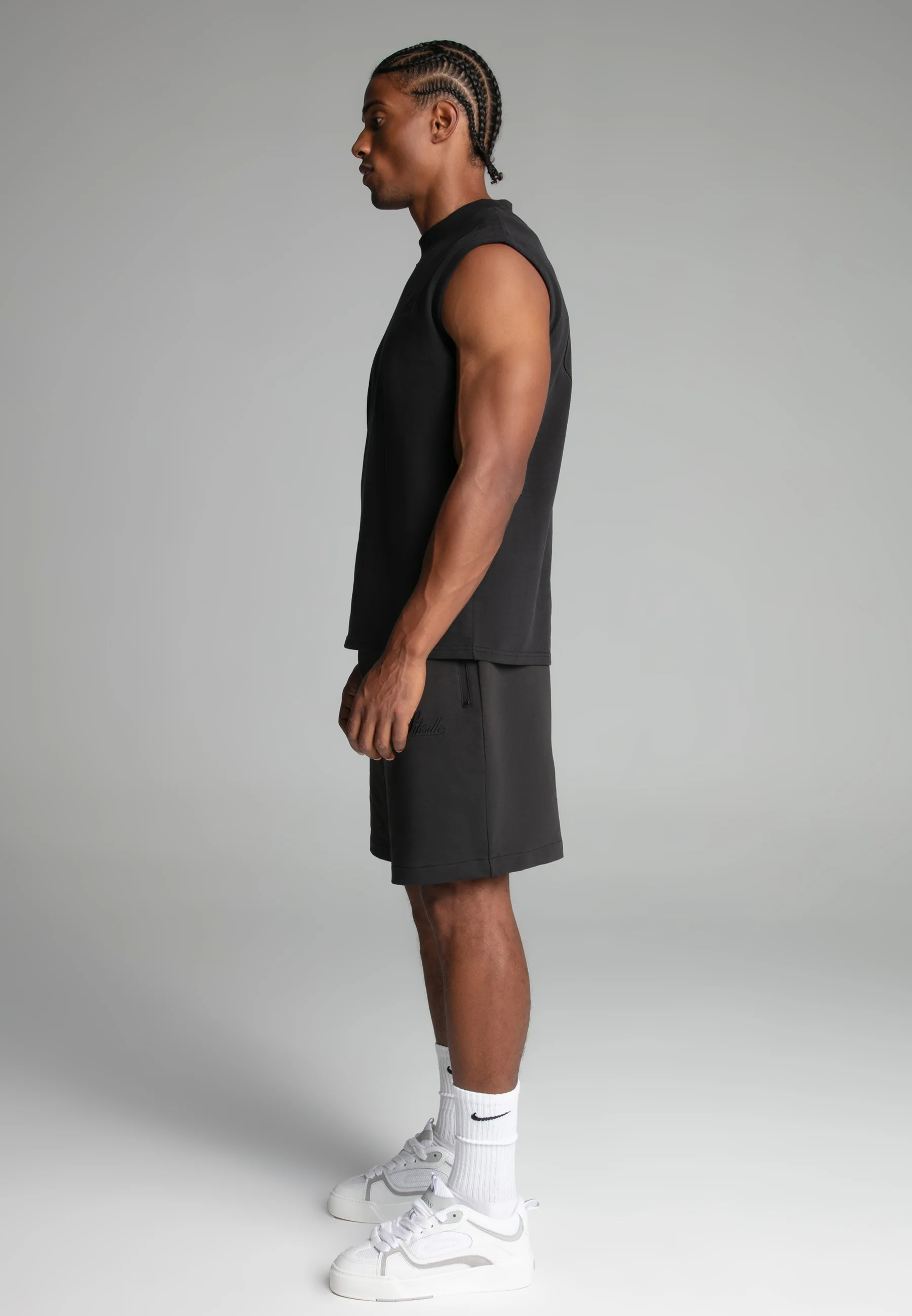 Black Sleeveless T-Shirt - Image 2
