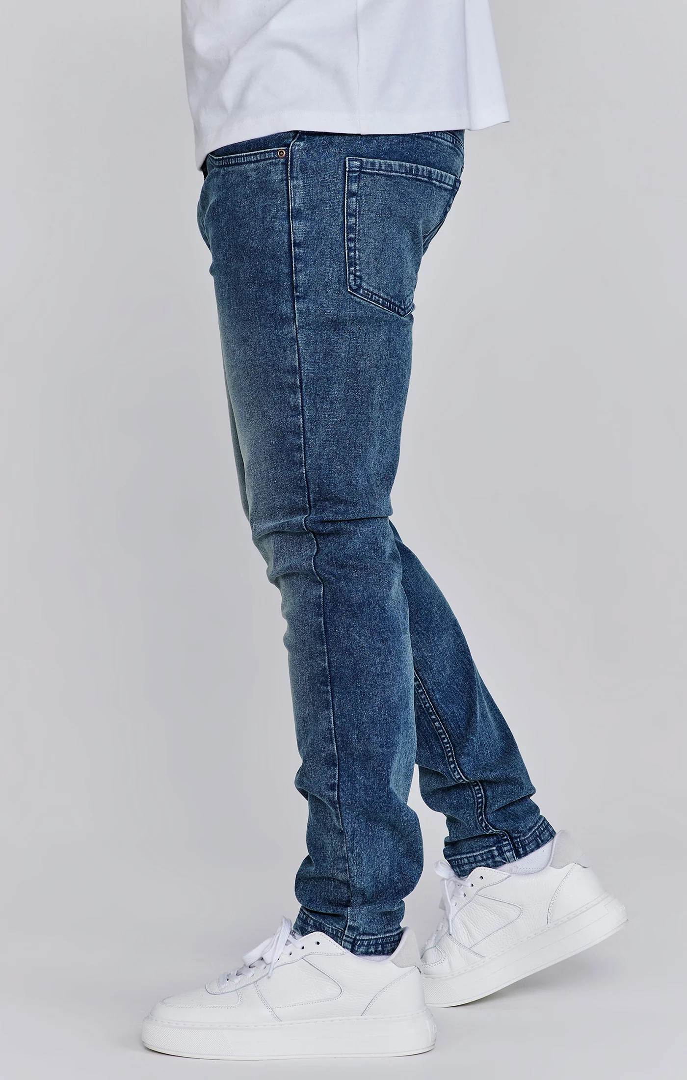 Slim Fit Jeans Washed Vintage Blue - Image 3