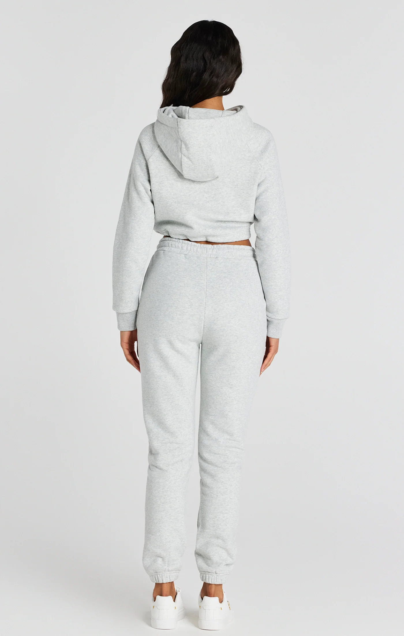 Grey Marl Signature Crop Hoodie - Image 5