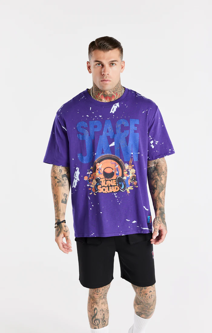 Purple Space Jam x SikSilk Distressed T-Shirt