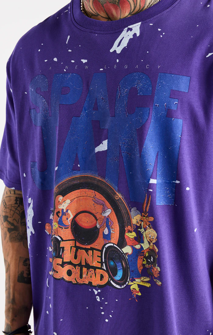 Purple Space Jam x SikSilk Distressed T-Shirt - Image 3