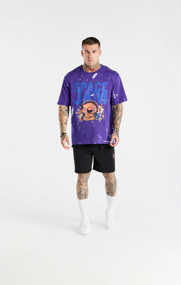 Purple Space Jam x SikSilk Distressed T-Shirt - Image 4