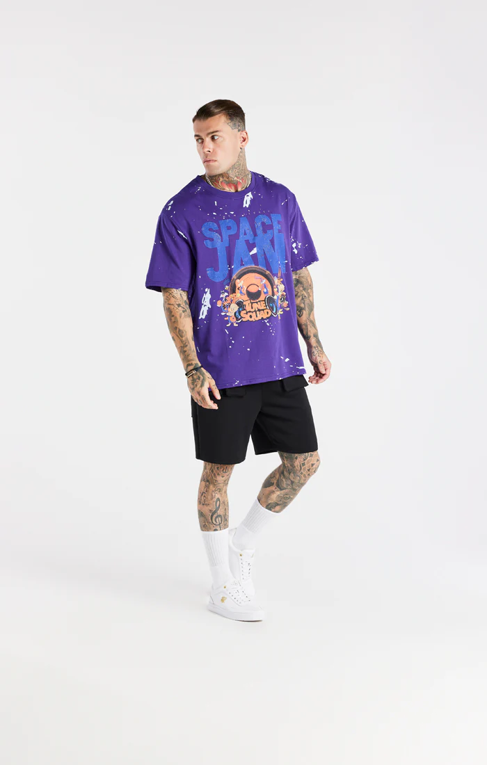 Purple Space Jam x SikSilk Distressed T-Shirt - Image 5