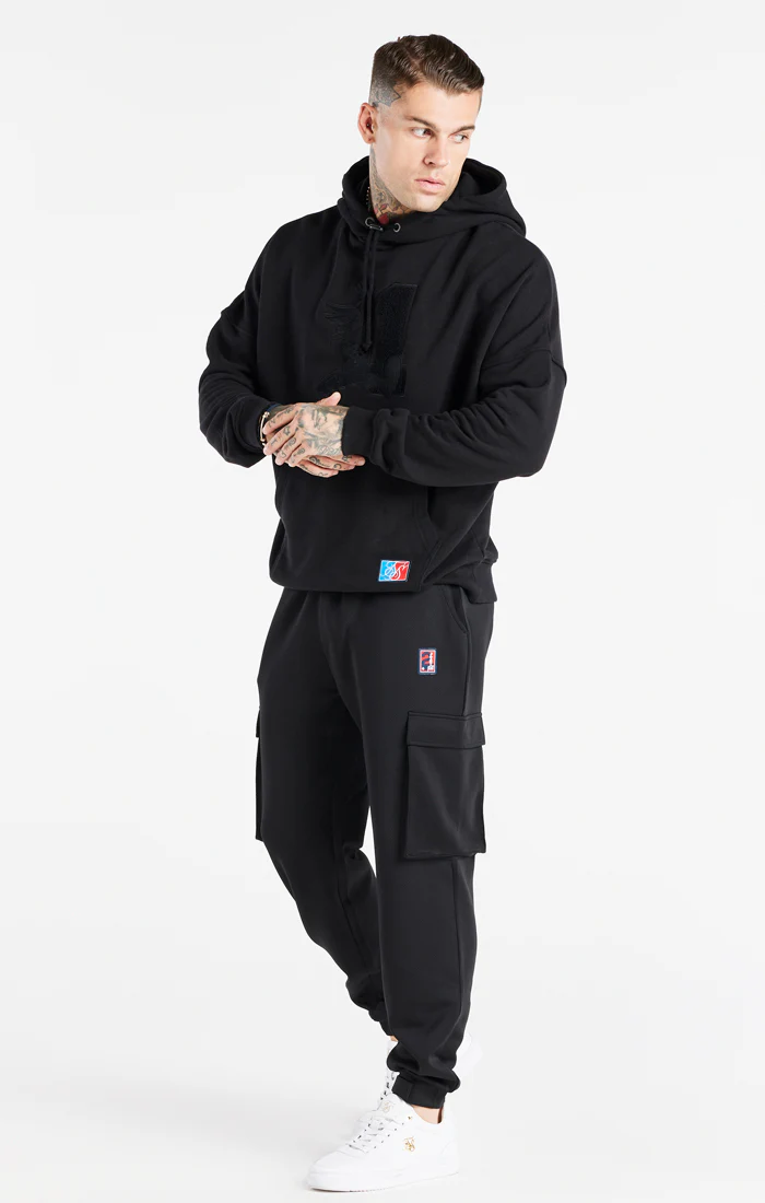 Black Space Jam x SikSilk Elasticated Cargo Pant - Image 5