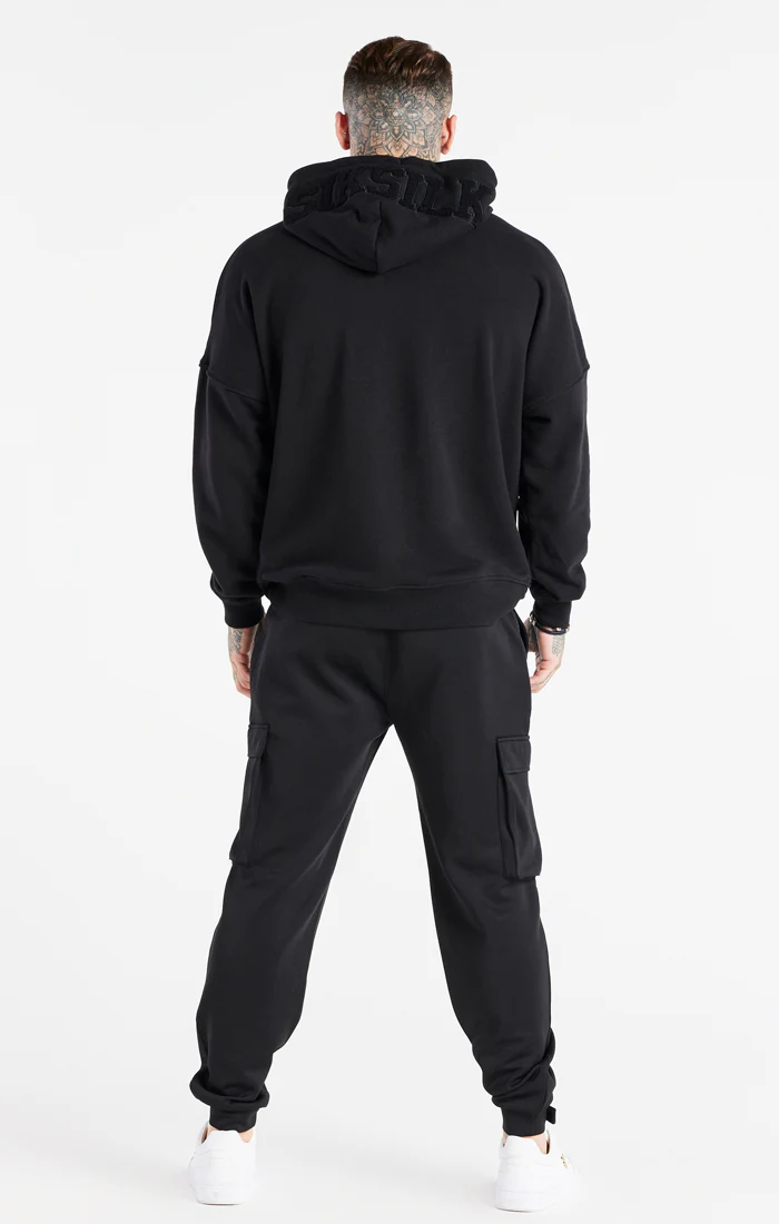 Black Space Jam x SikSilk Elasticated Cargo Pant - Image 7