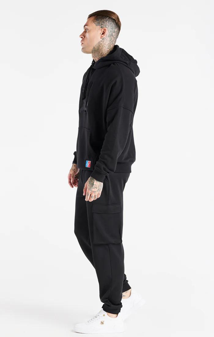 Black Space Jam x SikSilk Elasticated Cargo Pant - Image 8