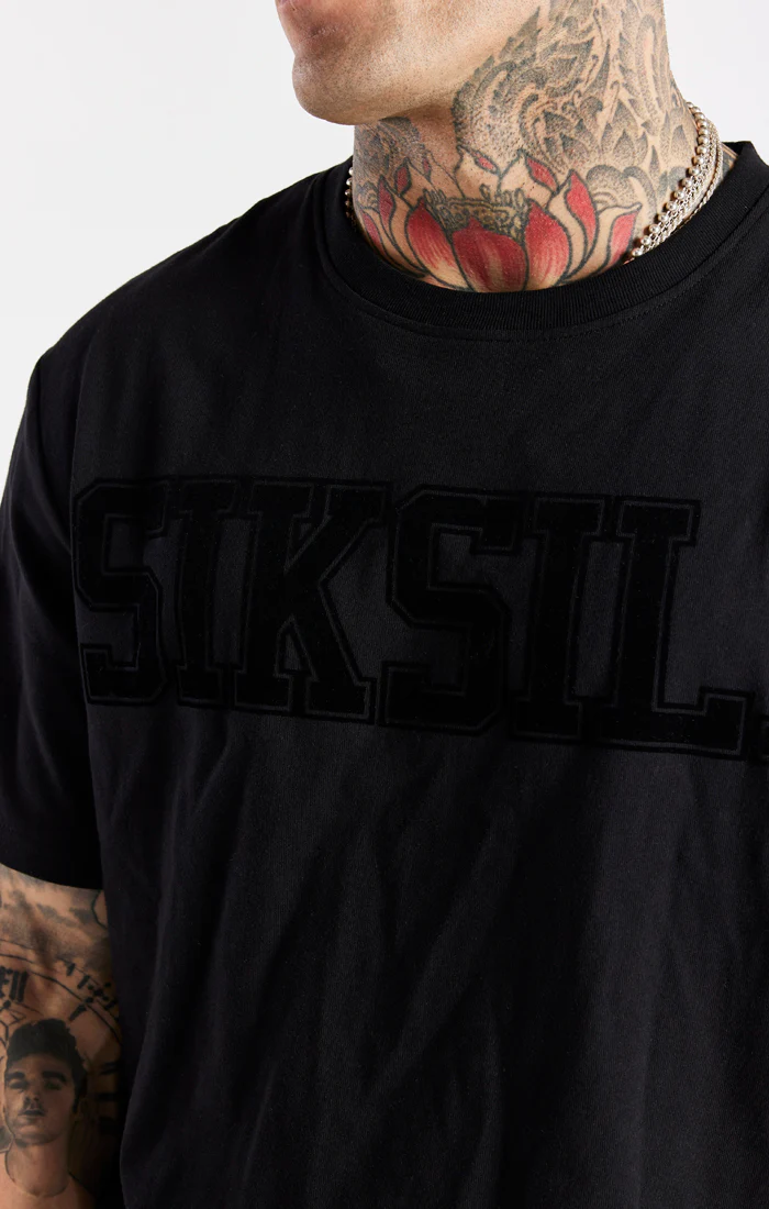 Black Space Jam x SikSilk Flock T-Shirt - Image 2