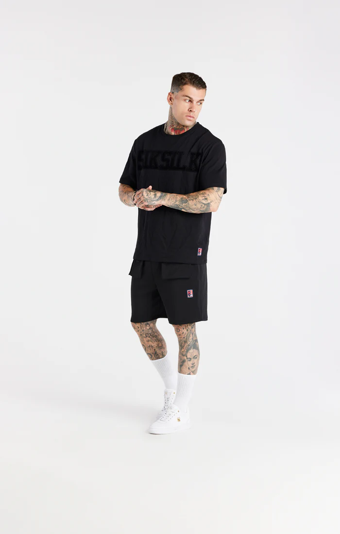 Black Space Jam x SikSilk Flock T-Shirt - Image 3