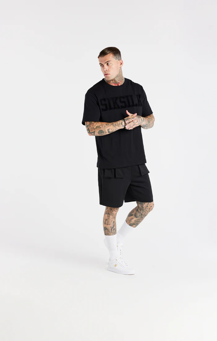 Black Space Jam x SikSilk Flock T-Shirt - Image 5