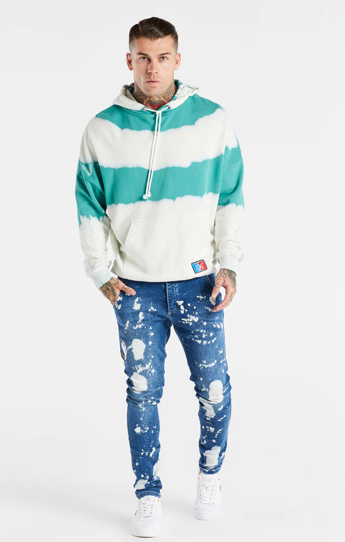 Teal Space Jam x SikSilk Marble Wash Oversized Hoodie - Image 4