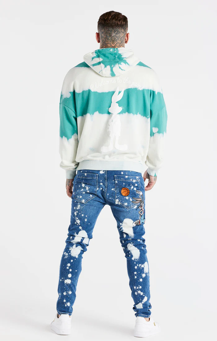 Teal Space Jam x SikSilk Marble Wash Oversized Hoodie - Image 5