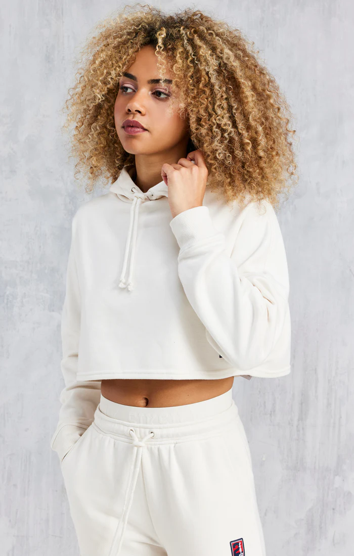 Space Jam X SikSilk Oversized Cropped Hoodie - Ecru - Image 5