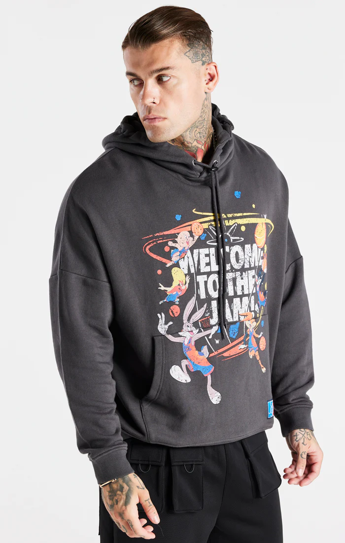 Grey Space Jam x SikSilk Oversized Hoodie