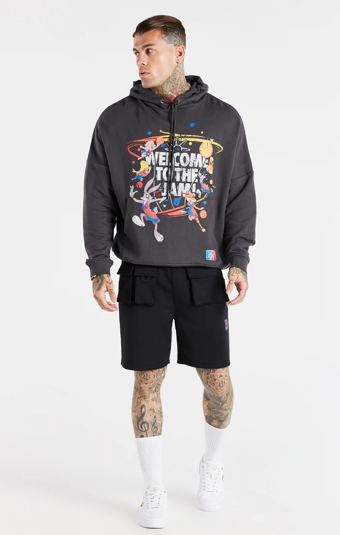 Grey Space Jam x SikSilk Oversized Hoodie - Image 3