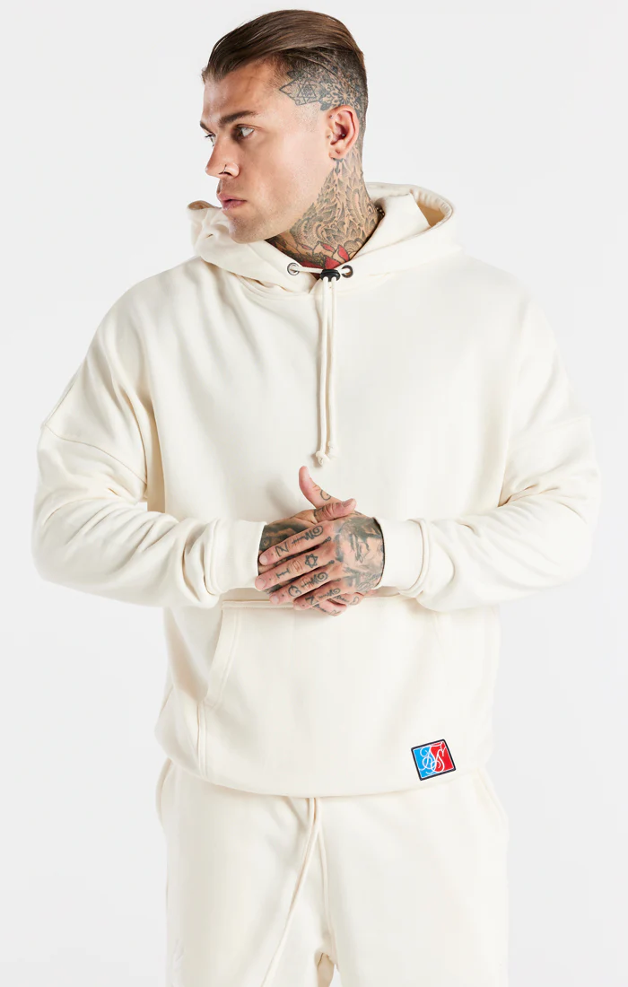 Ecru Space Jam x SikSilk Towelling Logo Hoodie - Image 2