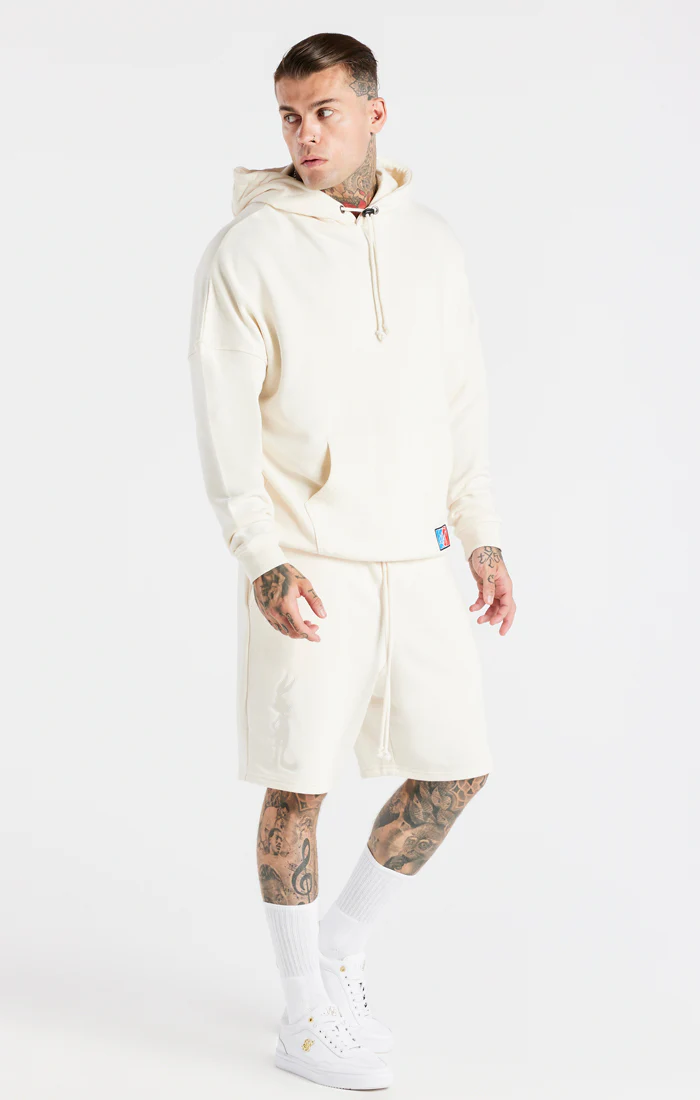 Ecru Space Jam x SikSilk Towelling Logo Hoodie - Image 4