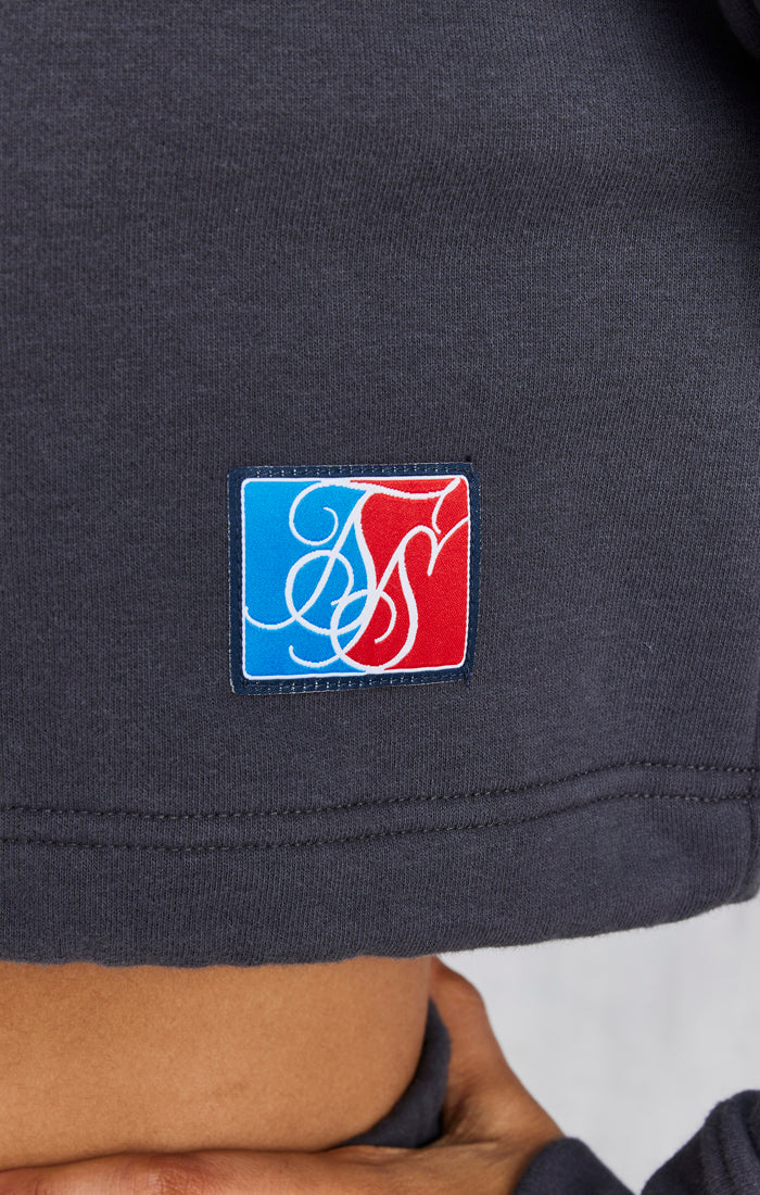 Space Jam X SikSilk Peached Cropped Hoodie - Dark Grey - Image 7