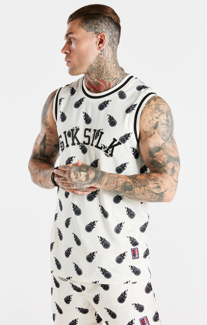 Ecru Space Jam x SikSilk Basketball Vest