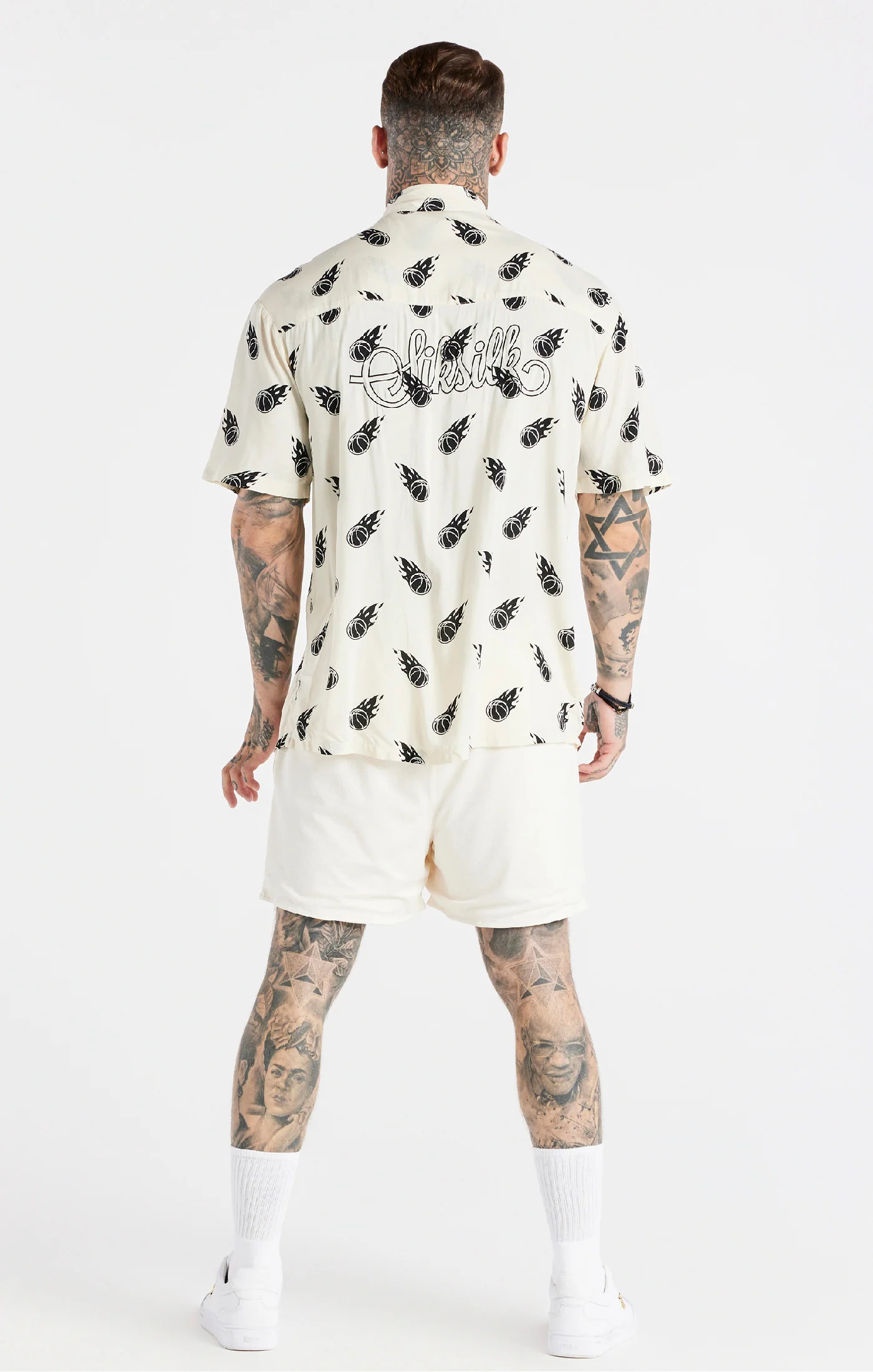 Space Jam x SikSilk Ecru Print Oversized Shirt - Image 6
