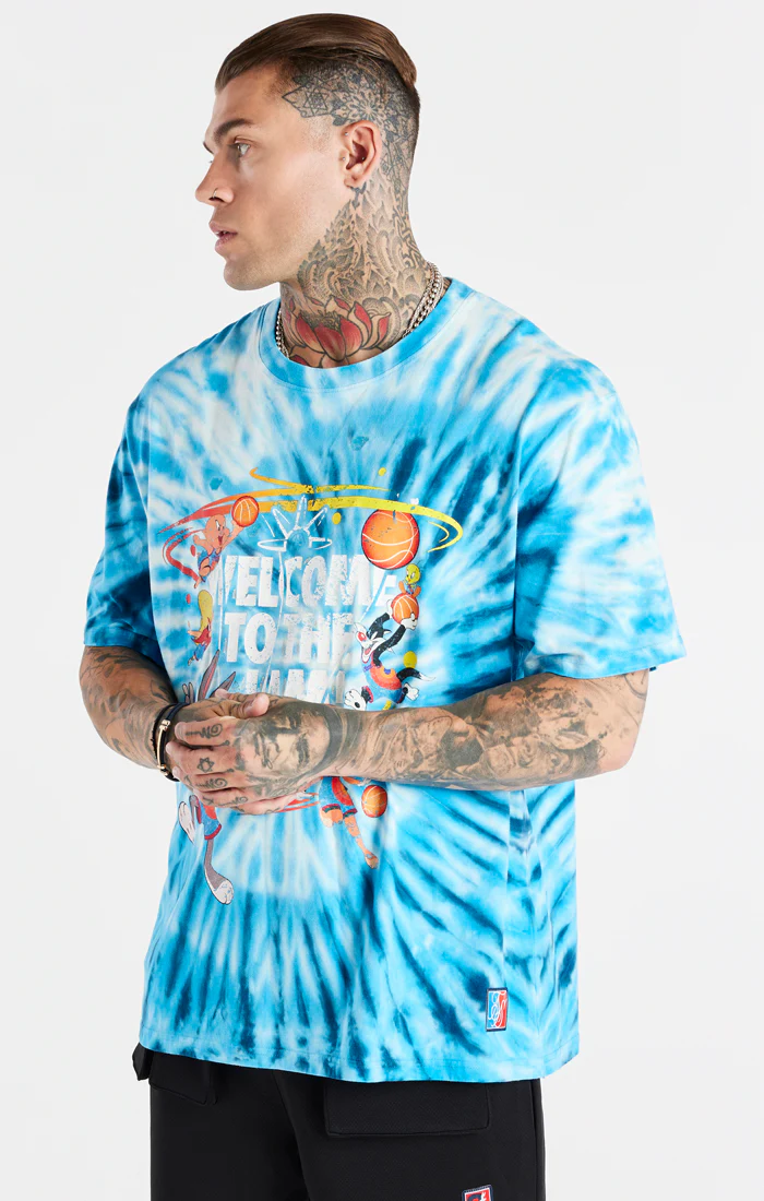 Blue Space Jam x SikSilk Graphic T-Shirt - Image 7