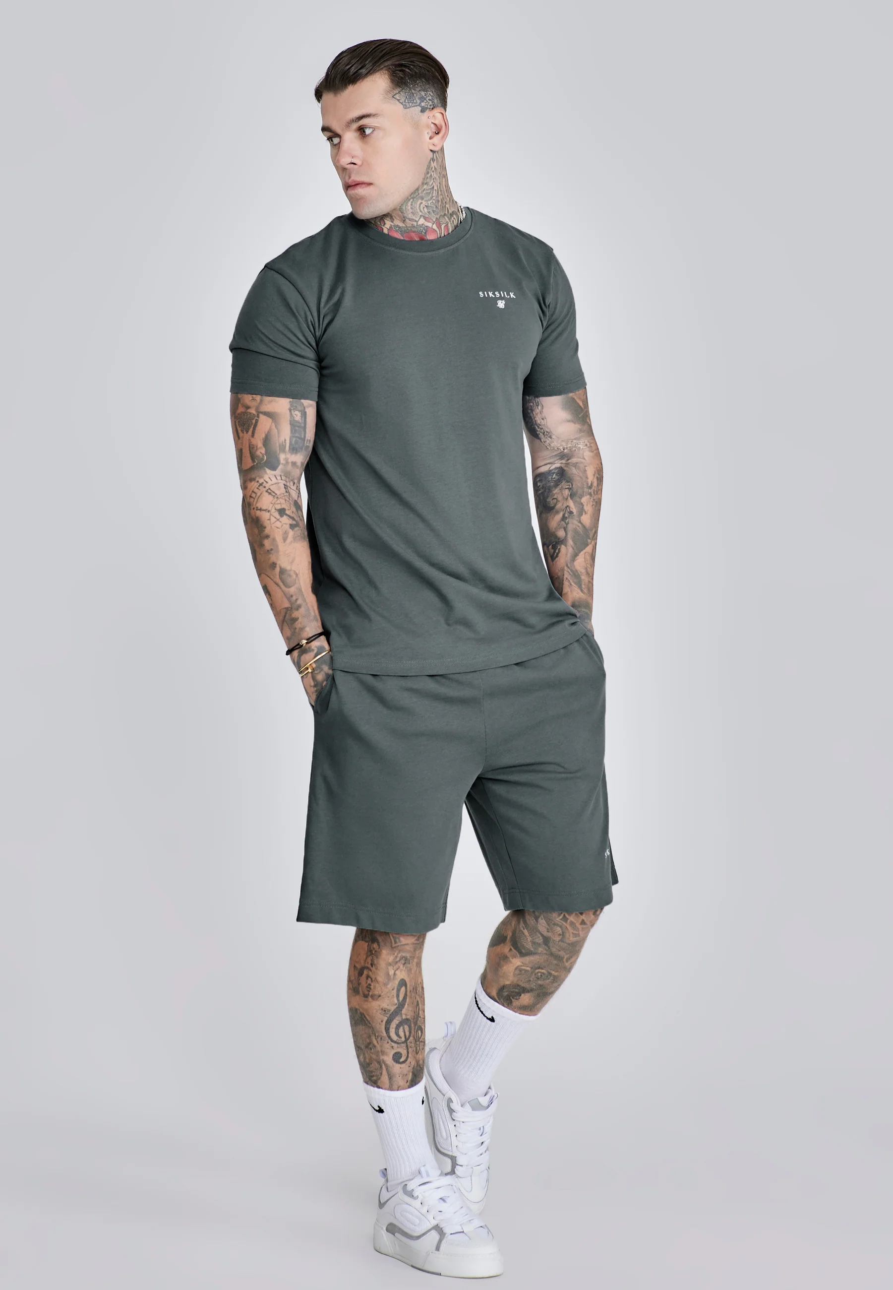 Grey T-Shirt and Shorts Set