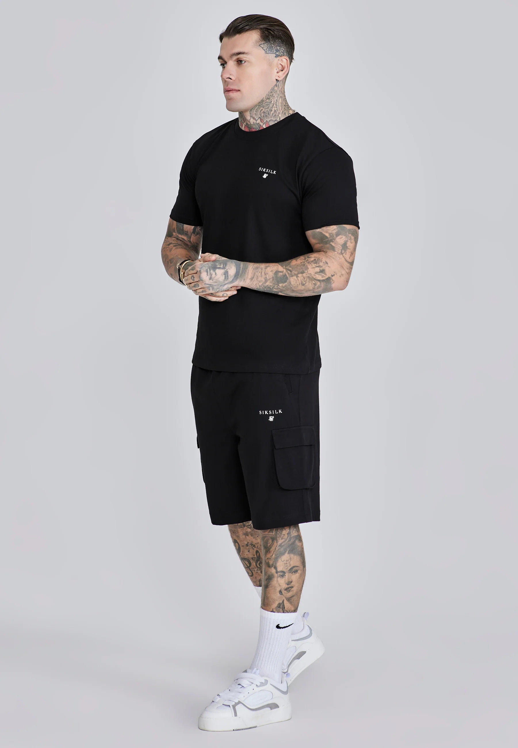 Black T-Shirt and Shorts Set