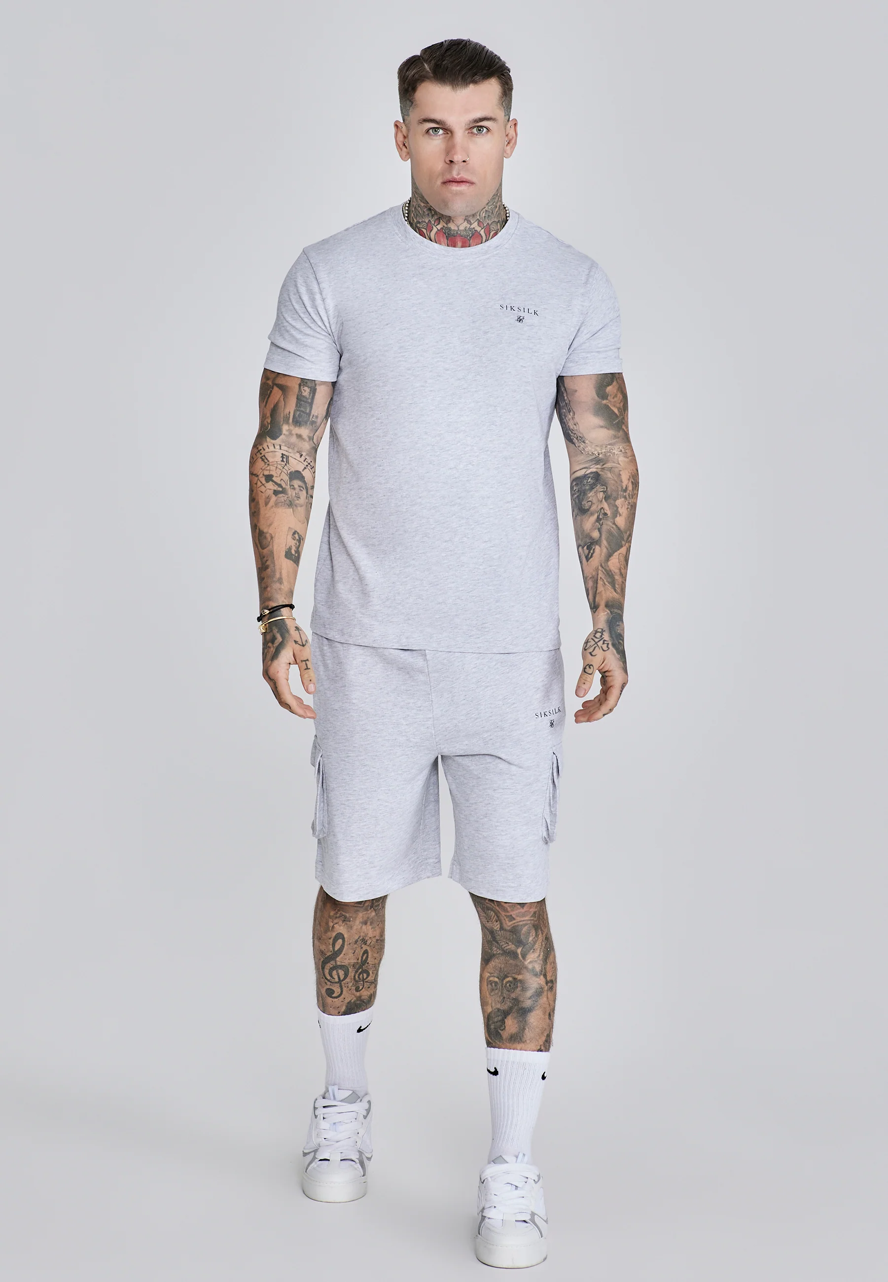 Grey Marl T-Shirt and Shorts Set - Image 4