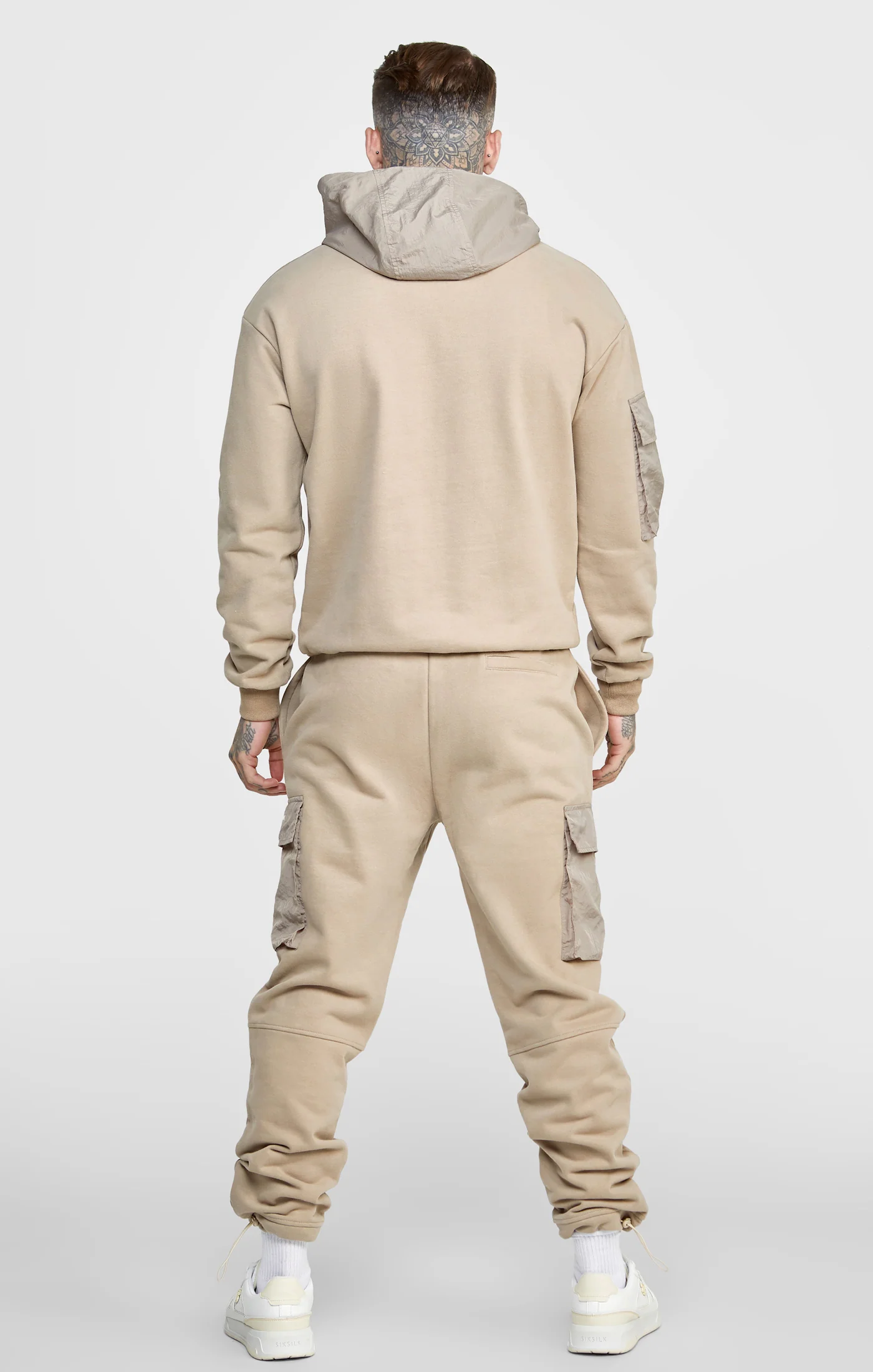 Tan Contrast Pocket Oversized Hoodie - Image 5