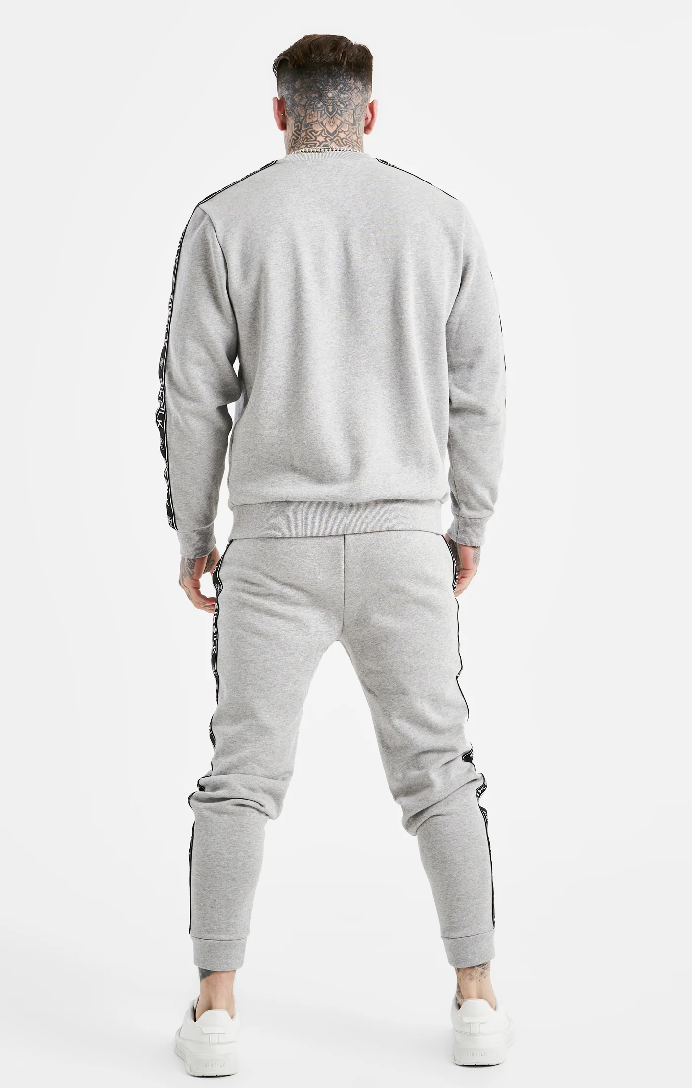 Grey Taped Sweatshirt And Jogger Tracksuit Set - Image 7